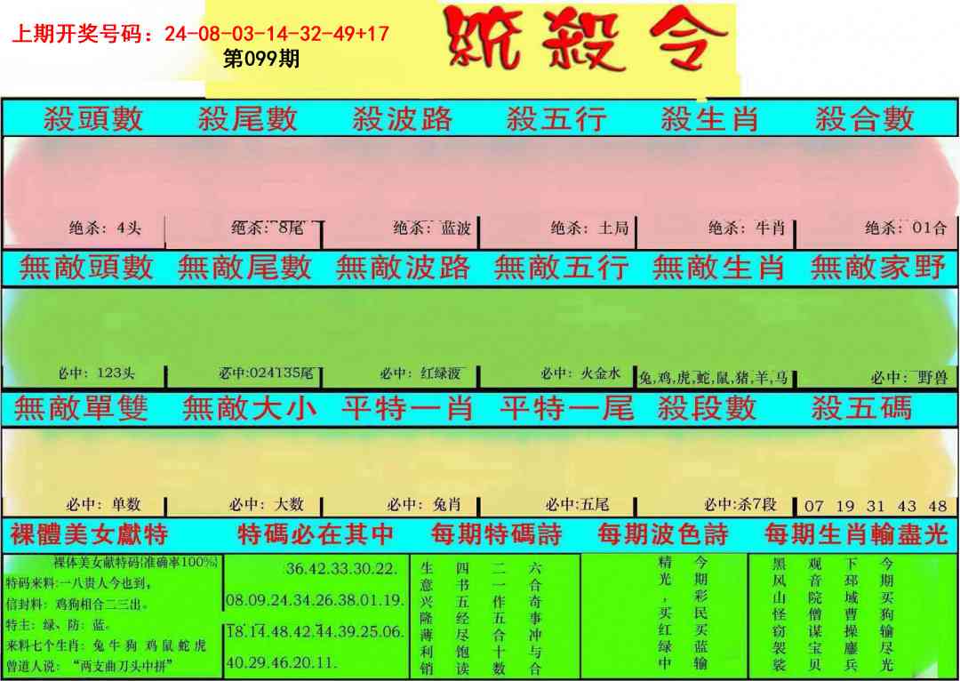 099期统杀令[图]